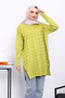 Oil Green Houndstooth Patterned Cold Thread Knitwear Tunic - 3