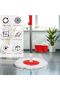 Spin Bucket Mop 360° Rotating Magic Spin Mop Set with Adjustable Pole - Red, Plastic - 4