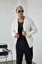 Premium Men's Zippered Ecru Knit Cardigan Ls-62003 - 3