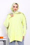 Yellow Houndstooth Patterned Cold Yarn Knitwear Tunic