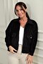 Women's Suede Coat with Pockets and Front Zipper