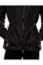 Women's Long Sleeve Hooded Collar Regular Fit Zipper Closure Black Jacket - 2