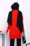 Red Houndstooth Patterned Cold Thread Knitwear Tunic - 4