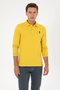 Men's Regular Fit Polo Collar Yellow Basic Sweatshirt 50307757-Vr094