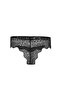 Anna 2735 Lace Low-Cut Padded Push-Up Bra and Panty Set - Black - 8