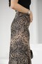 Snake Pattern Viscose Satin Midi Length Skirt - 8