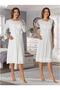 Women's Ecru Lace Detailed Design Maternity Nightgown and Dressing Gown Set of 2 - 3