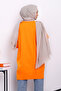 Orange Houndstooth Patterned Cold Thread Knitwear Tunic - 3