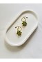 Green Stone Flower Model Adjustable 3-Hole Women's Earrings - Gold Color Elegant Flower Earrings Women's Jewelry - 2