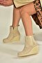 V361197002 Women's Leather Suede Wedge Heeled Boots