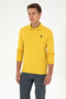Men's Regular Fit Polo Collar Yellow Basic Sweatshirt 50307757-Vr094 - 3