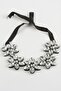 Flower Stone Collar (232222) Necklace-Silver Color - 2