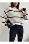 Women's Comfortable Fit Thessaloniki Knitted Striped Sweater - 6