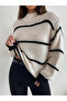 Women's Comfortable Fit Thessaloniki Knitted Striped Sweater - 4