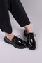 Bavi̇l Lace-Up Patent Leather Loafer Shoes Black - 4