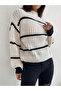 Women's Comfortable Fit Thessaloniki Knitted Striped Sweater - 3