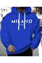 Milano K Hooded Sweatshirt with Text Detail and Fleece Inside
