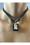 Women's Necklace with Stone Zircon Ribbon 16 cm - 2