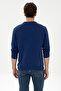 Men's Regular Fit Crew Neck Indigo Basic Sweatshirt 50307793-Vr028 - 5