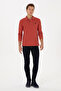 Men's Slim Fit Polo Collar Dusty Rose Basic Sweatshirt 50307687-Vr026 - 4