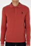 Men's Slim Fit Polo Collar Dusty Rose Basic Sweatshirt 50307687-Vr026 - 6