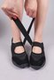 Madre Velcro Suede Paneled Parachute Ballerina Black - 5