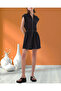 Women's Regular Fit Shirt Collar Front Zipper Closure Sleeveless Modal Mini Dress