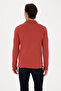 Men's Slim Fit Polo Collar Dusty Rose Basic Sweatshirt 50307687-Vr026 - 5