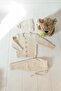 Hair Braid Knitwear Beret Bottom Top Set Beige - 3