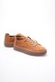 Women's Genuine Suede Sneaker Comfort Sole Rubber Laced Casual Shoes Tan Navel - 2