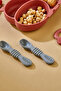 2-Piece Silicone Baby Feeding Set / Food Bowl / Feeding Spoon - Brick Color - 3