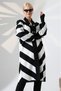 Straight Collar Silver Accessories Available in Sizes S to XL Standard Size Compatible Zigzag Pattern Knee-Length Stylish Knitwear Cardigan - 4