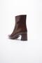 Women's Patent Leather Boots Pointed Toe Heeled Zippered Brown Li̇za - 4