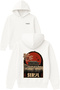 Seoul Design Printed Oversized White Hooded Sweatshirt