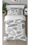Leaf Patterned Printed Special Design Single Person Modern Black and White Style Stylish Duvet Cover Set Without Sheets