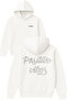 Positive Vibes Design Printed Oversized White Hooded Sweatshirt