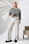 Round Neck Fits up to Size S XL Standard Size Leopard Print Knitwear Sweater Pants Practical Set - 7