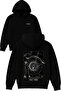 Sagıttarus Design Printed Oversized Black Hooded Sweatshirt