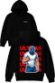 Ultras Design Printed Oversized Black Hooded Sweatshirt