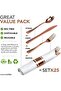 Disposable Cutlery Set Individually Wrapped Pack of 6 Plastic Utensil Sets with Fork, Spoon & Knife - 4