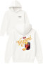 The Negroni Design Printed Oversized White Hooded Sweatshirt