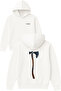 Viking Axe Design Printed Oversized White Hooded Sweatshirt