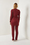 Women's Burgundy Corded Fabric Bottom Top Set Tkm-19000457 - 6