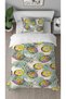 Pineapple Fruit Patterned Printed Specially Designed Single Person Colorful Style Stylish Duvet Cover Set Without Sheets