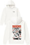 Board Power Tasarım Printed Oversized White Hooded Sweatshirt