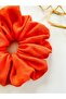 Orange Muslin Medium Size Girls' Women's Elastic Donut Hair Tie, Bun Tie, Scrunchie Tie - 2