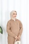Corded Fabric Zippered Knitwear Dress - 5