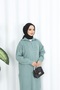 Corded Fabric Zippered Knitwear Dress - 4