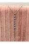Steel Silver Color Stone Sequin Y Necklace - 7