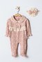 New Born Girl Long Sleeve Print Flower Pink Roba Fisto Jumpsuit Set - 4